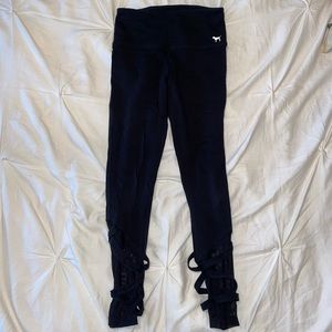women’s victorious secret pink black leggings